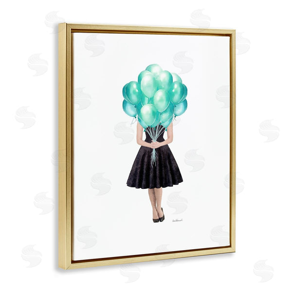 Stupell Industries Amanda Greenwood | Blue Balloon Black Dress Woman