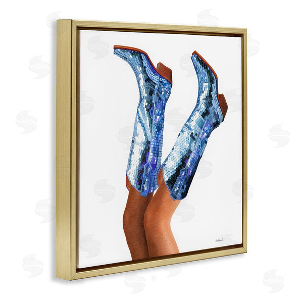 Stupell Industries Amanda Greenwood | Blue Glam Cowgirl Boots