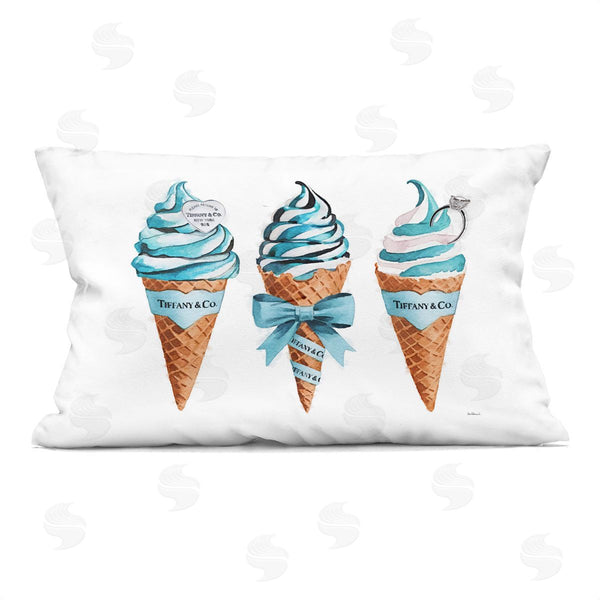 stupell industries Amanda Greenwood | Blue Glam Ice Cream Cones Printed Throw Pillow