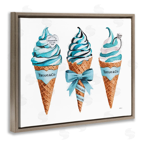 Stupell Industries Amanda Greenwood | Blue Glam Ice Cream Cones Wall Art