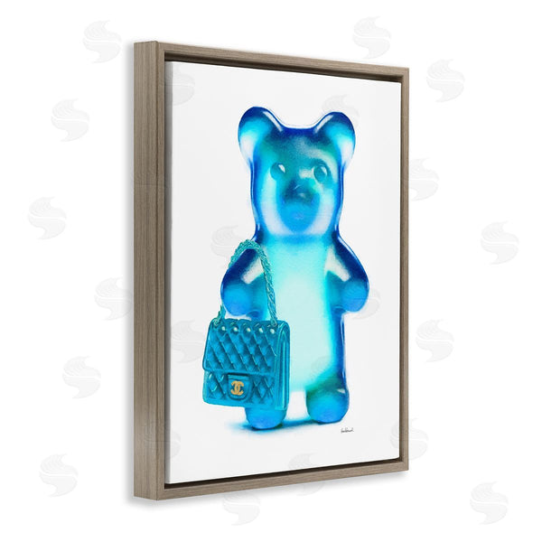 Stupell Industries Amanda Greenwood | Blue Trendy Bear & Bag
