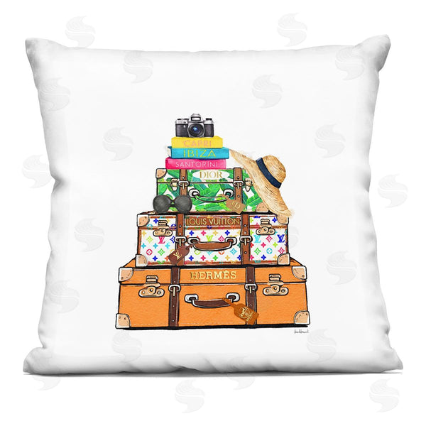 stupell industries Amanda Greenwood | Bright Glam Travel Cases Printed Throw Pillow