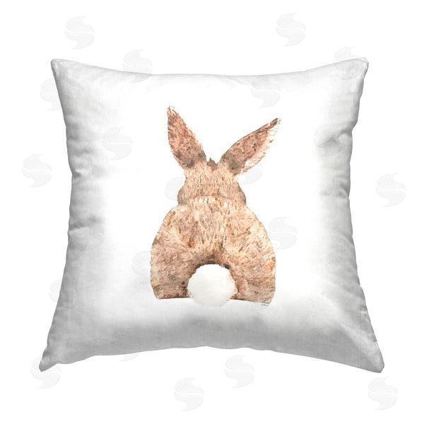 stupell industries Amanda Greenwood | Brown Rabbit Tail Cute Animal Printed Throw Pillow