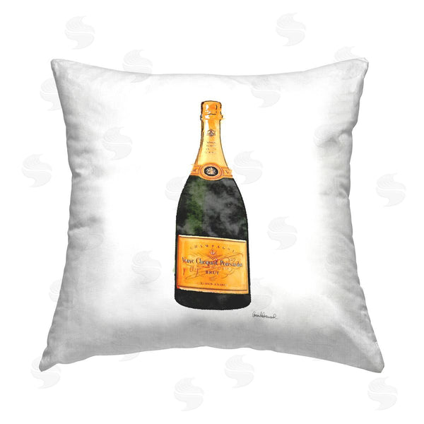 stupell industries Amanda Greenwood | Champagne Bottle Casual Liquor Printed Throw Pillow