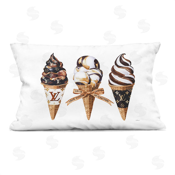 stupell industries Amanda Greenwood | Chocolate Glam Ice Cream Cones Printed Throw Pillow