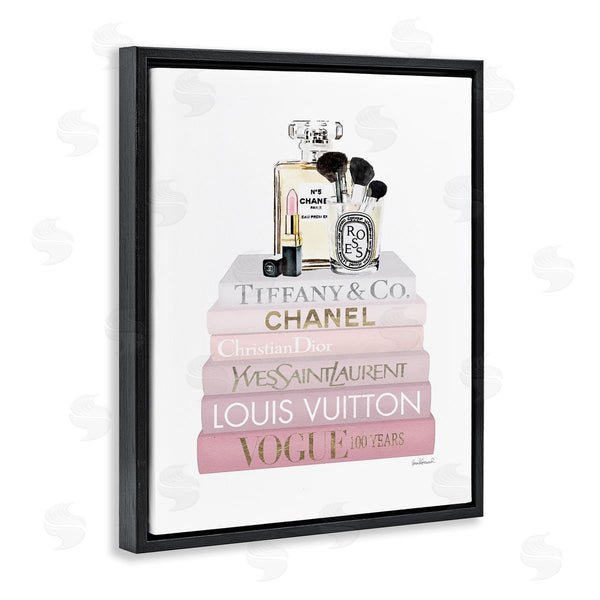 Stupell Industries Amanda Greenwood | Cosmetics Glam Pink Bookstack Wall Art