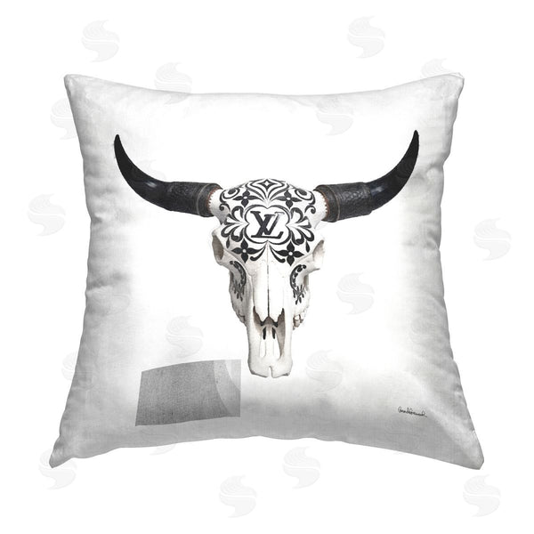 stupell industries Amanda Greenwood | Cowgirl Skull Glam Brand Printed Throw Pillow