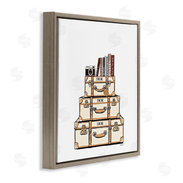 Stupell Industries Amanda Greenwood | Cream Luggage Stack Wall Art