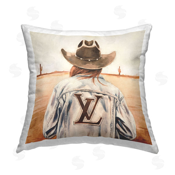 stupell industries Amanda Greenwood | Desert Cowgirl Fashion Brand Printed Throw Pillow