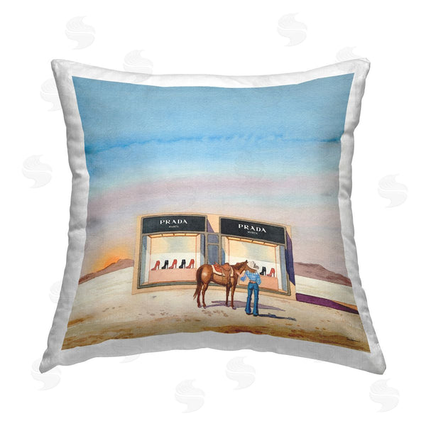 stupell industries Amanda Greenwood | Desert Shoe Store Printed Throw Pillow