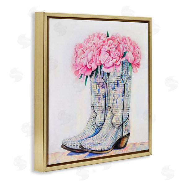 Stupell Industries Amanda Greenwood | Floral Shimmering Cowgirl Boot