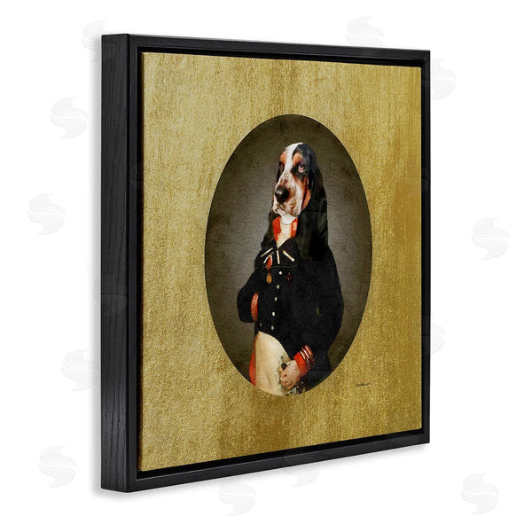 Stupell Industries Amanda Greenwood | Funny Classic Antique Style Hound Dog Wearing Suit Portrait Wall Art