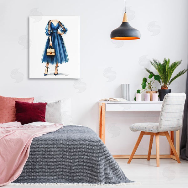 Stupell Industries Amanda Greenwood | Glam Blue Fashion Gown Wall Art