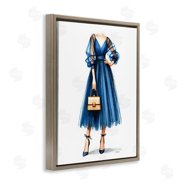 Stupell Industries Amanda Greenwood | Glam Blue Fashion Gown Wall Art