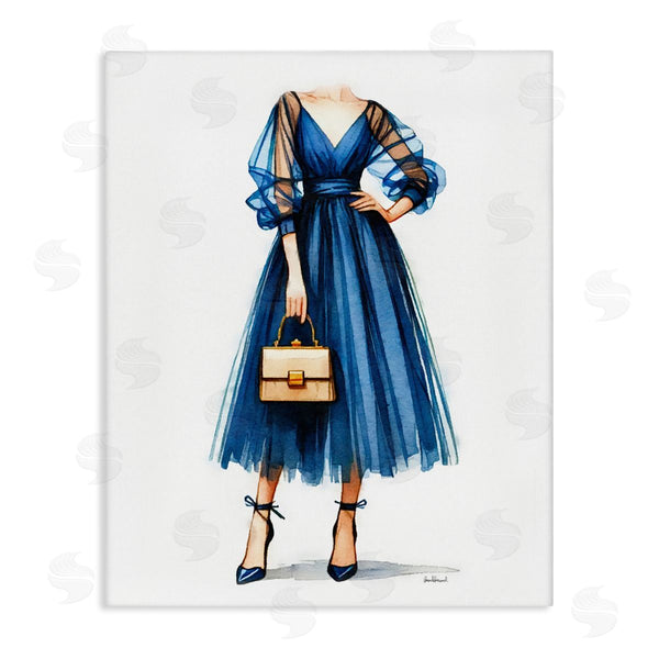 stupell industries Amanda Greenwood | Glam Blue Fashion Gown Wall Art