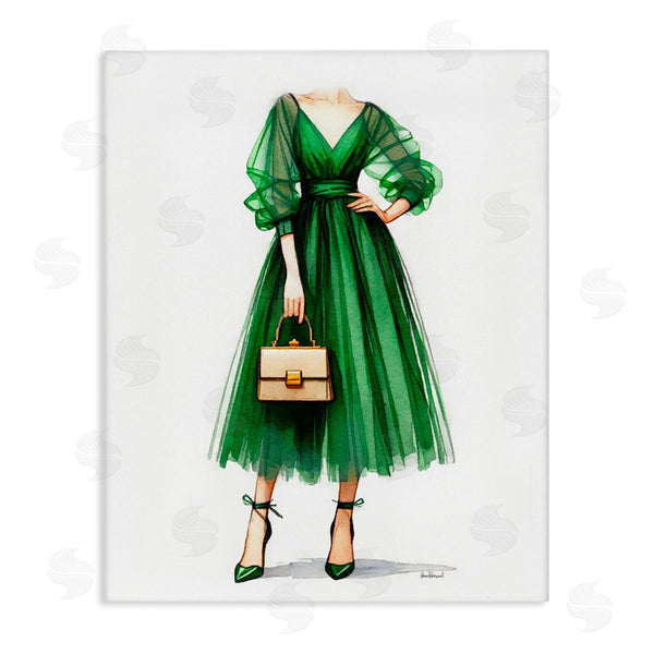 stupell industries Amanda Greenwood | Glam Green Fashion Gown Wall Art