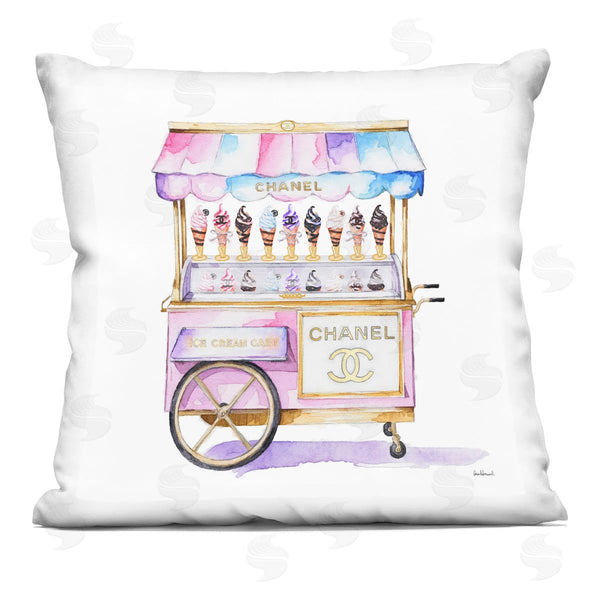 stupell industries Amanda Greenwood | Glam Ice Cream Cart Printed Throw Pillow