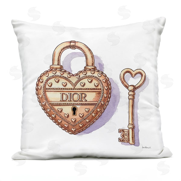 Stupell Industries Amanda Greenwood | Glam Lock And Key Printed Throw Pillow