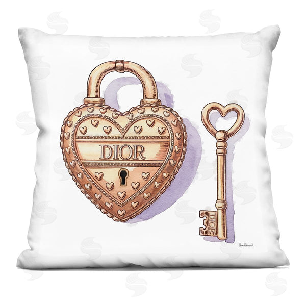 stupell industries Amanda Greenwood | Glam Lock and Key Printed Throw Pillow