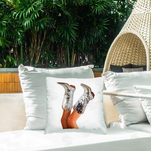 Stupell Industries Amanda Greenwood | Glitzy Glam Cowgirl Boots Printed Throw Pillow