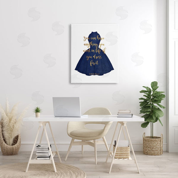 Stupell Industries Amanda Greenwood | If You Dress For It Quote Blue Gown Fashion Wall Art