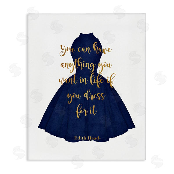 stupell industries Amanda Greenwood | If You Dress For It Quote Blue Gown Fashion Wall Art