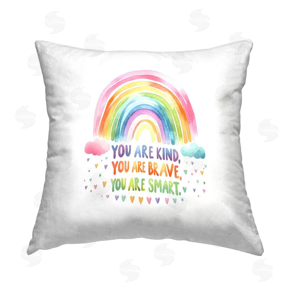 stupell industries Amanda Greenwood | Inspirational Rainbow & Hearts Printed Throw Pillow