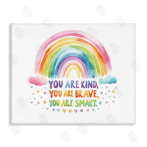 stupell industries Amanda Greenwood | Kind Brave Smart Rainbow Wall Art