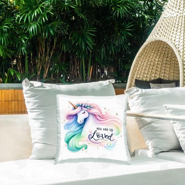 Stupell Industries Amanda Greenwood | Loving Pastel Unicorn Printed Throw Pillow