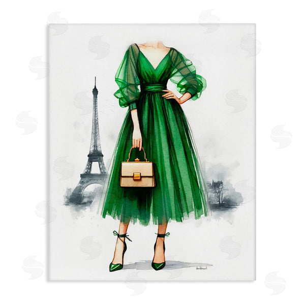stupell industries Amanda Greenwood | Parisian Green Dress Wall Art