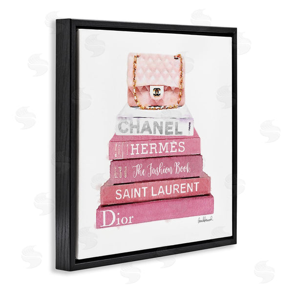 Stupell Industries Amanda Greenwood | Pink Book Stack Fashion Handbag