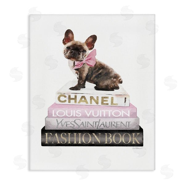 stupell industries Amanda Greenwood | Pink Bow & Dog Bookstack