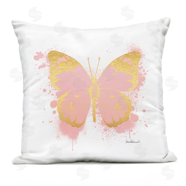 Stupell Industries Amanda Greenwood | Pink Butterfly Urban Splatter Printed Throw Pillow