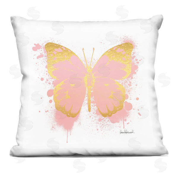 stupell industries Amanda Greenwood | Pink Butterfly Urban Splatter Printed Throw Pillow