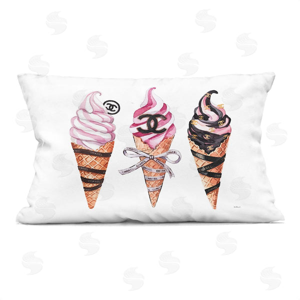 stupell industries Amanda Greenwood | Pink Glam Ice Cream Trio Printed Throw Pillow