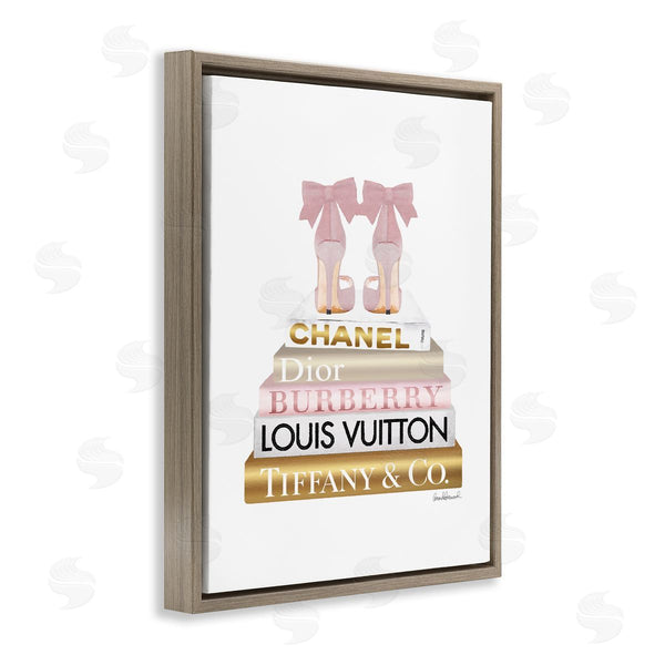 Stupell Industries Amanda Greenwood | Pink Gold Heels Bookstack