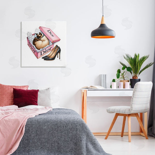 Stupell Industries Amanda Greenwood | Pink Shoebox With Cat Wall Art