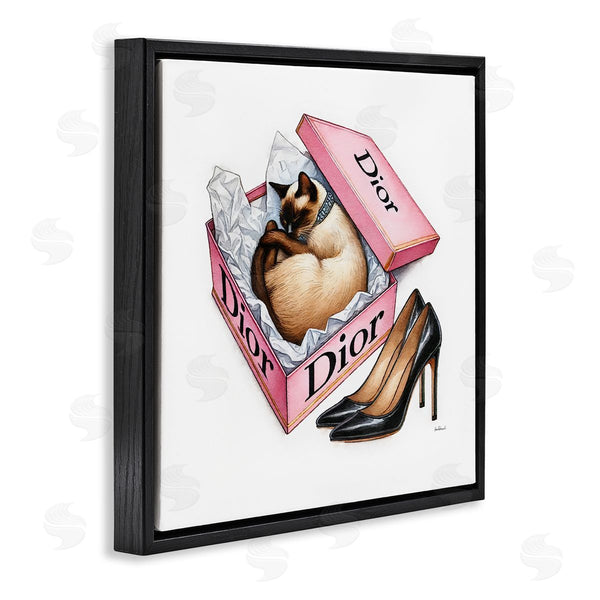 Stupell Industries Amanda Greenwood | Pink Shoebox With Cat Wall Art