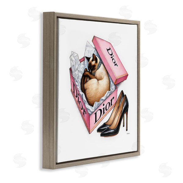 Stupell Industries Amanda Greenwood | Pink Shoebox With Cat Wall Art