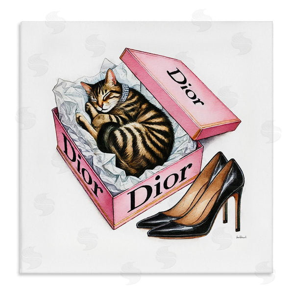 stupell industries Amanda Greenwood | Pink Shoebox with Kitten Wall Art
