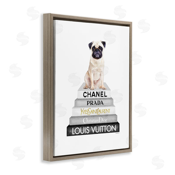 Stupell Industries Amanda Greenwood | Pug Dog Grey Fashion Books