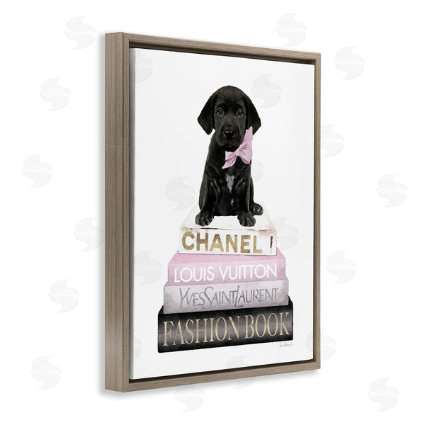 Stupell Industries Amanda Greenwood | Puppy With Bow Bookstack