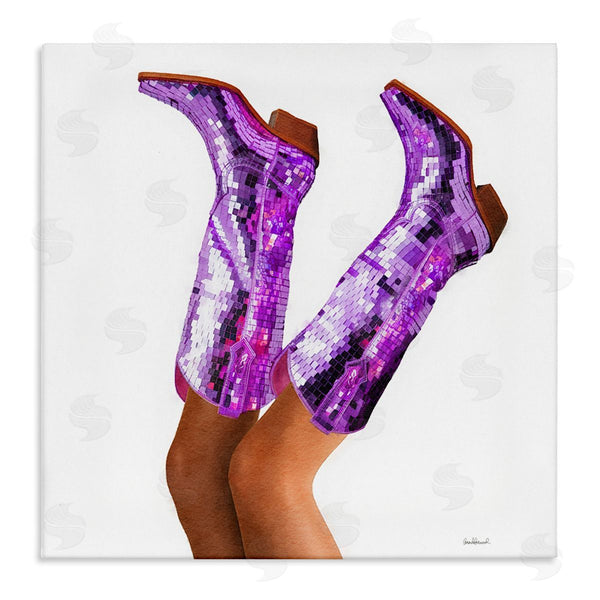 stupell industries Amanda Greenwood | Purple Glam Cowgirl Boots Wall Art