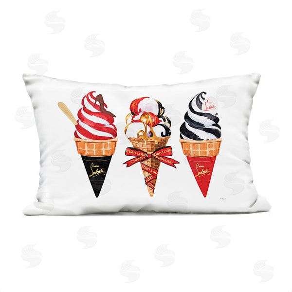 Stupell Industries Amanda Greenwood | Red & Black Ice Cream Cones Printed Throw Pillow
