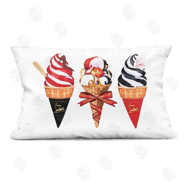 stupell industries Amanda Greenwood | Red & Black Ice Cream Cones Printed Throw Pillow