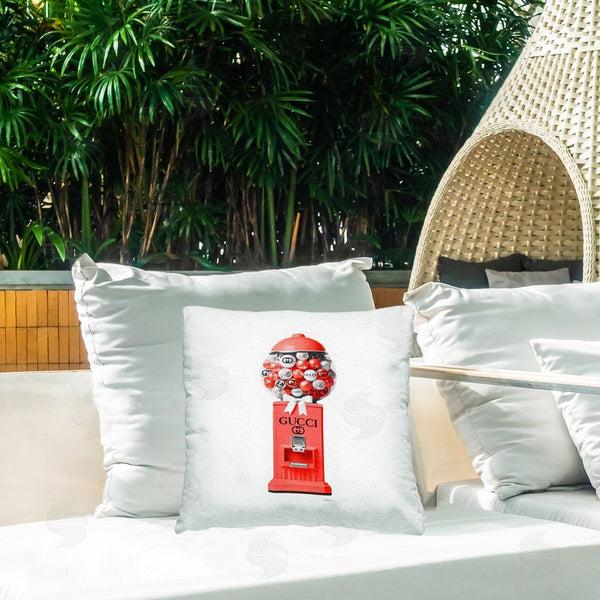 Stupell Industries Amanda Greenwood | Red Fashion Gumballs Printed Throw Pillow