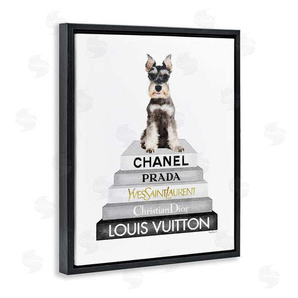 Stupell Industries Amanda Greenwood | Schnauzer Puppy On Books