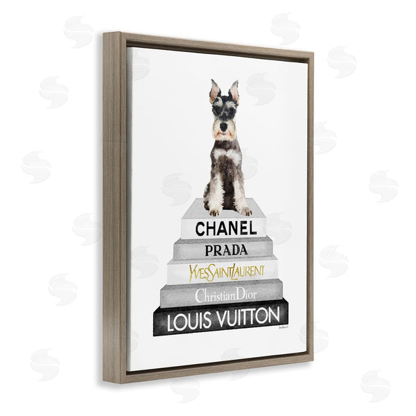 Stupell Industries Amanda Greenwood | Schnauzer Puppy On Books