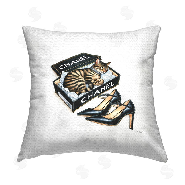 Stupell Industries Amanda Greenwood | Sleeping Cat In Shoe Box Printed Throw Pillow