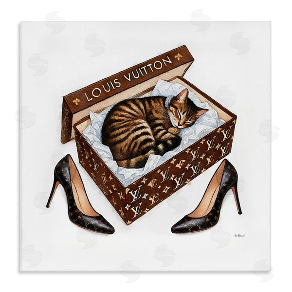 stupell industries Amanda Greenwood | Sleeping Cat in Shoebox